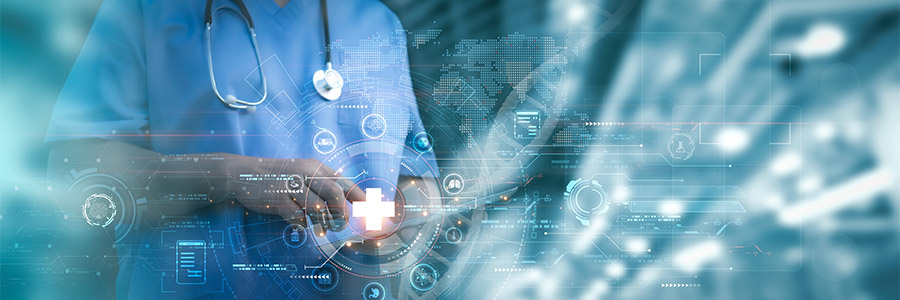 Doctor analyzing data