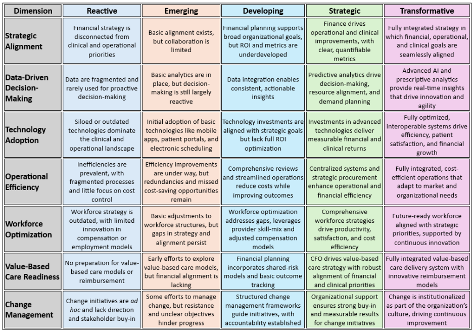 CFO Maturity Model chart