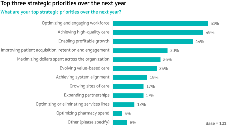 Top three strategic priorities over the next year