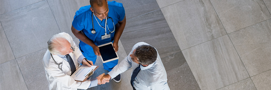 Physicians shaking hands