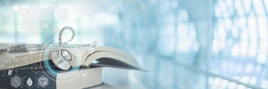 Stethoscope and book