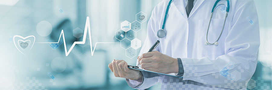 Doctor writing on a clipboard