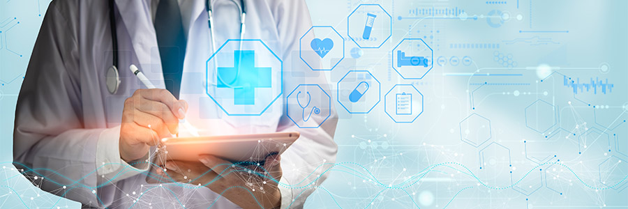 Doctor with a tablet