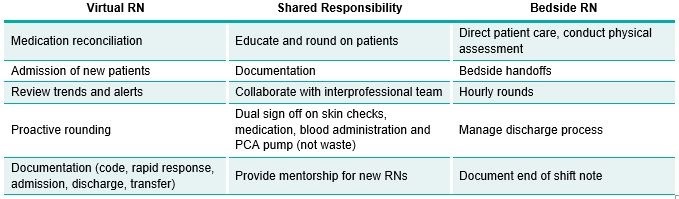 Roles and Responsibilities of the Virtual and Bedside RN