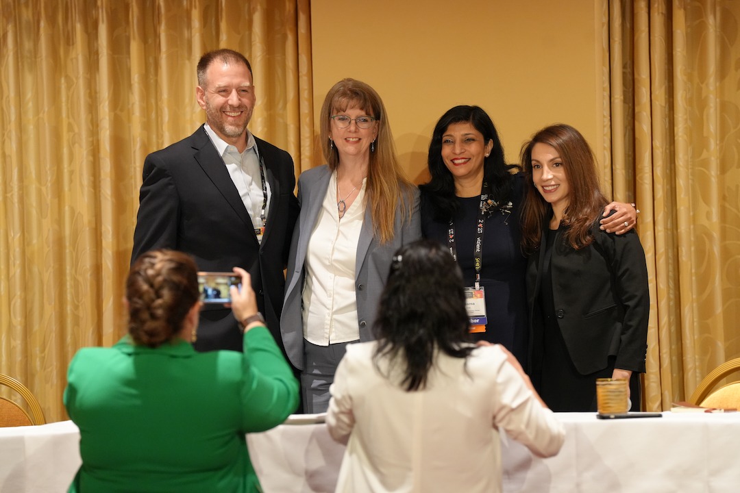 From left, Shane Dunne, Terry Duffina, Aparna Dial and Cristina Indiveri at their 2023 Vizient Connections Summit panel, “The New Healthcare Imperative.”