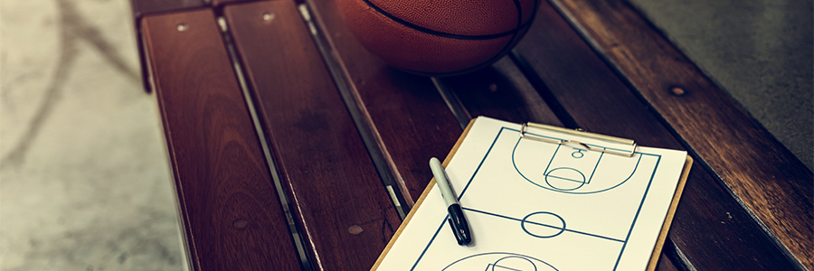 Basketball and gameboard