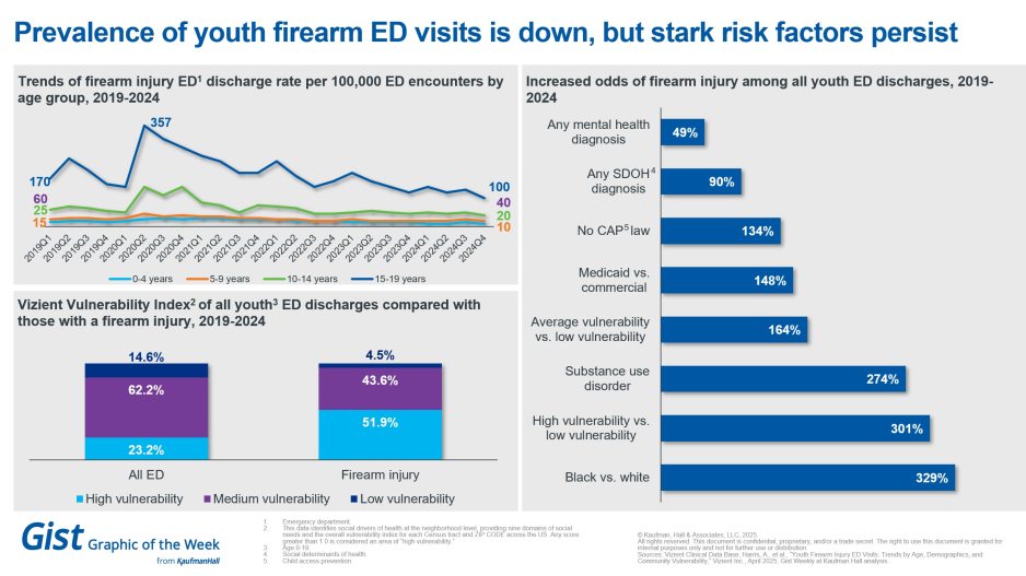 Demographics behind youth firearm ED visits chart
