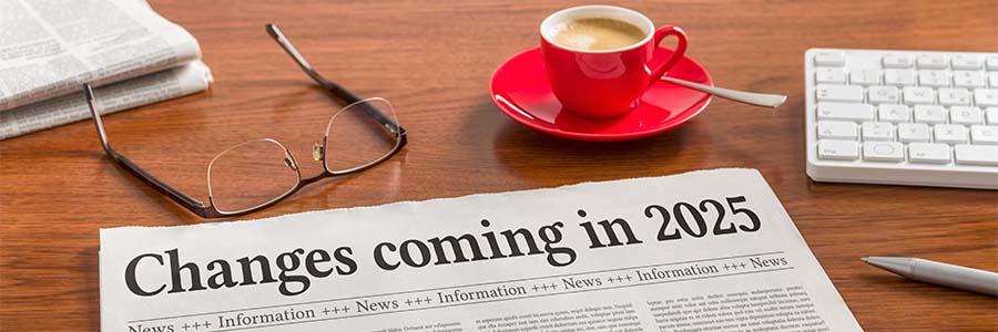 Newspaper with headline 2025 changes
